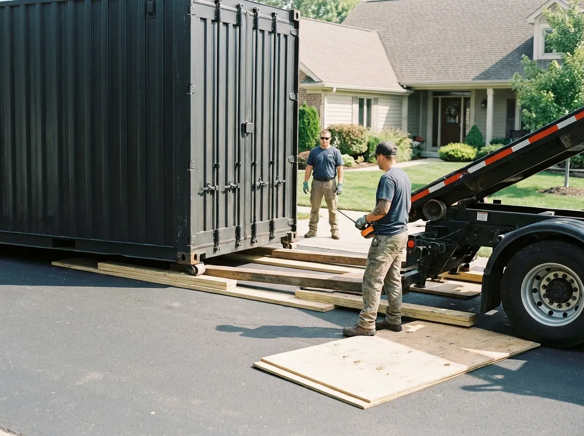 Driveway protection and delivery preparation for dumpster rental in Allentown, PA