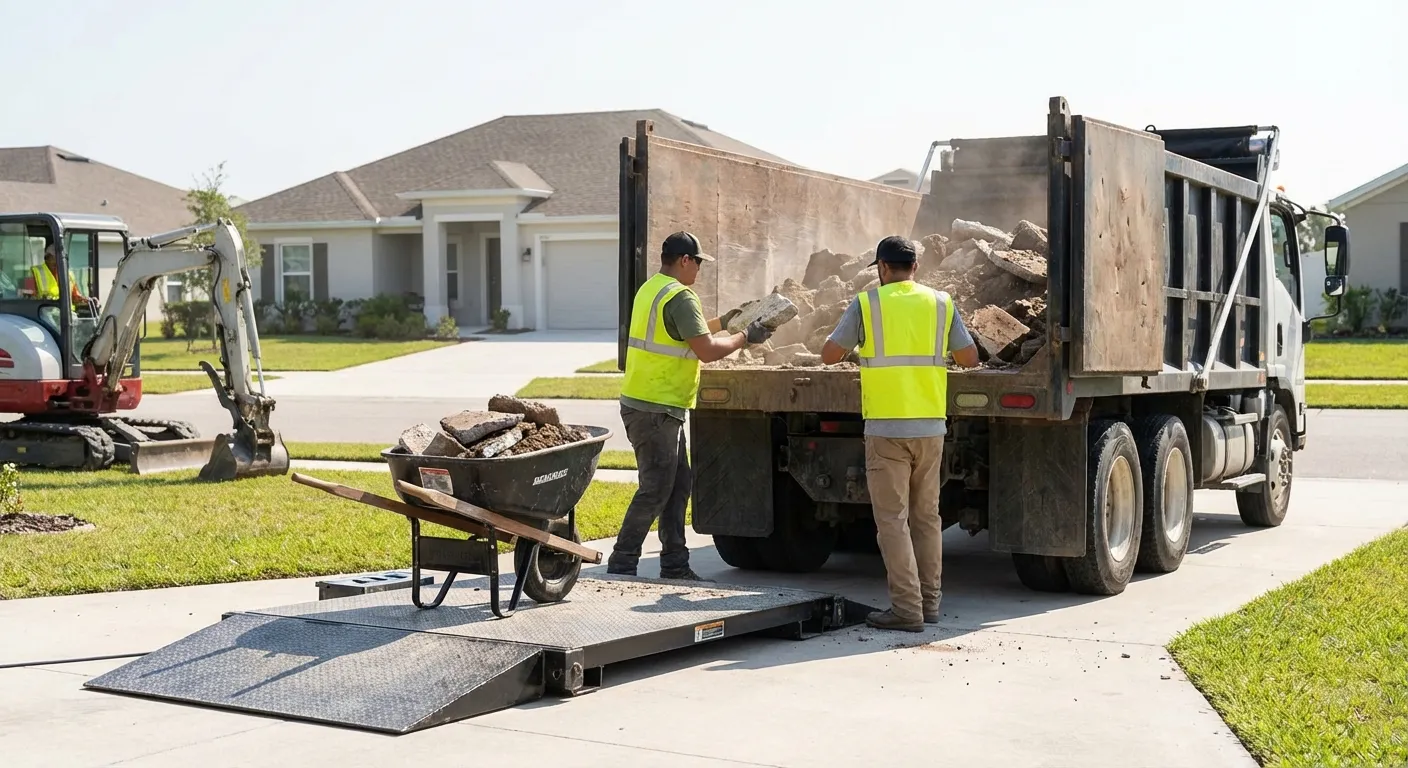 Heavy debris dumpster loaded with concrete in Allentown, PA